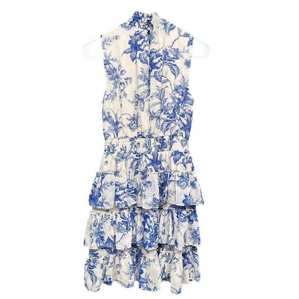 Express • Blue & White Tiered Floral Dress • Size XS - Picture 7 of 8